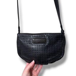 Marc Jacobs Black Leather Modern Perforated Crossbody Bag